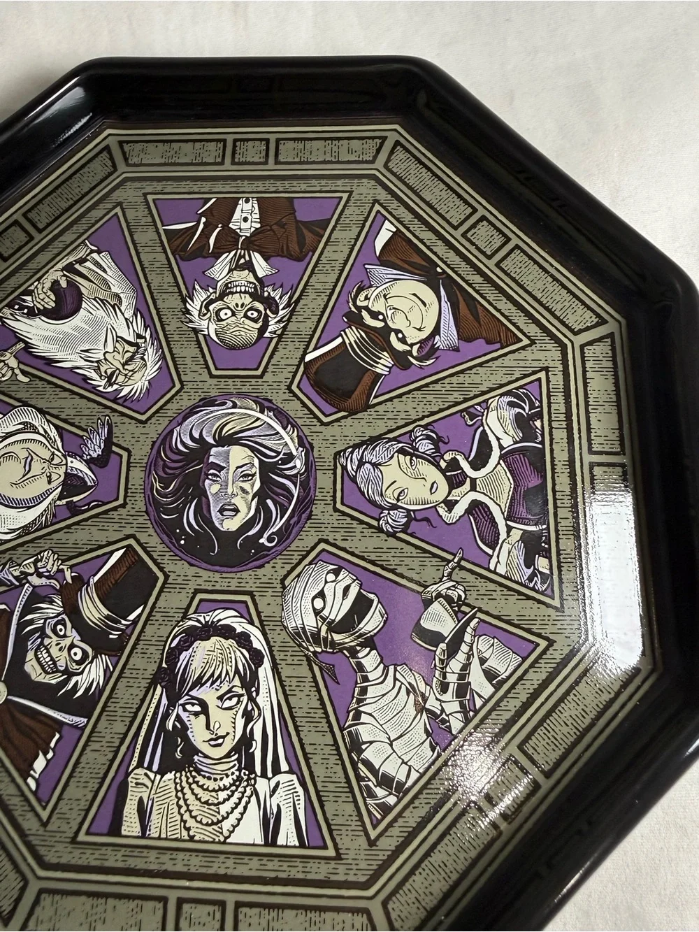Disney Parks The Haunted Mansion Octagon Trinket Tray NEW Ghosts Leota Bride
